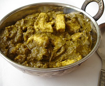 Palak Paneer - Indian Cheese cooked in spinach paste and spices
